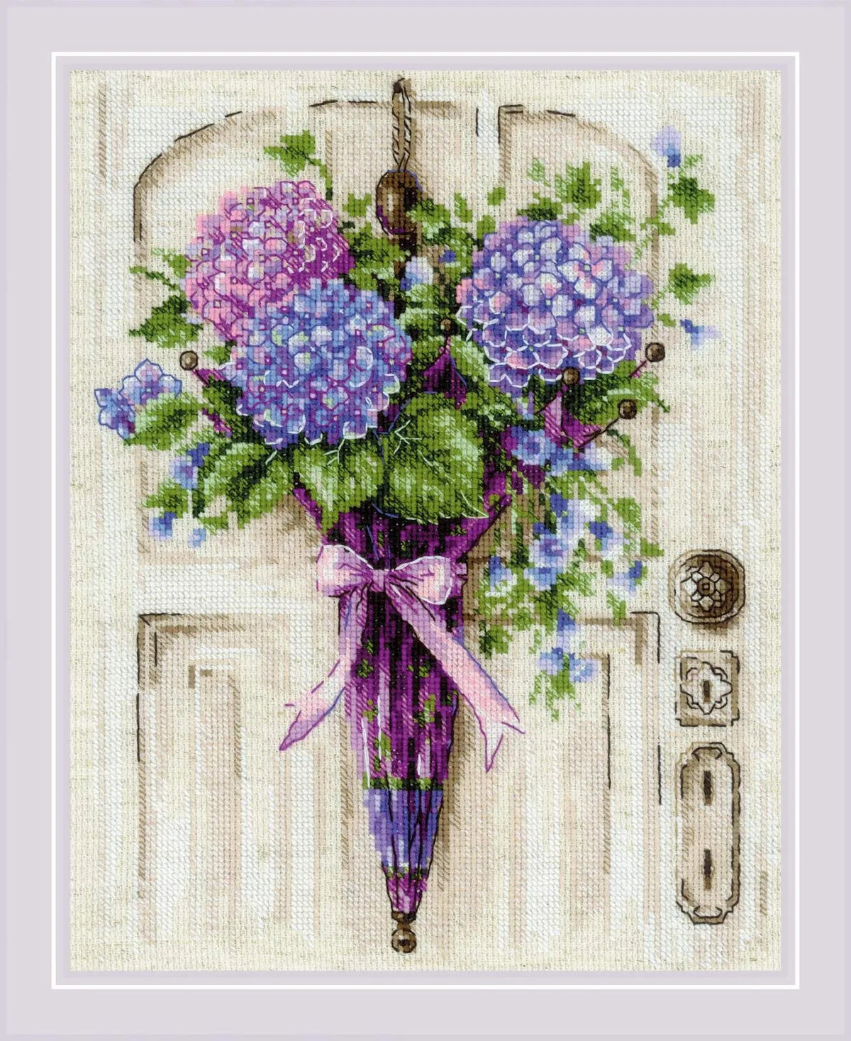 Umbrella Wreath Counted Cross Stitch Kit by Riolis R2087