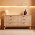 63 Inch Fluted White Contemporary Wooden Bedroom Dresser