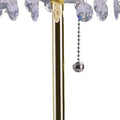 20" Gold Metal Bedside Table Lamp With Clear Drum Shade