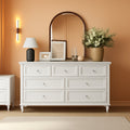 9 Drawer Dresser for Bedroom, White Dresser with Rubberwood Legs