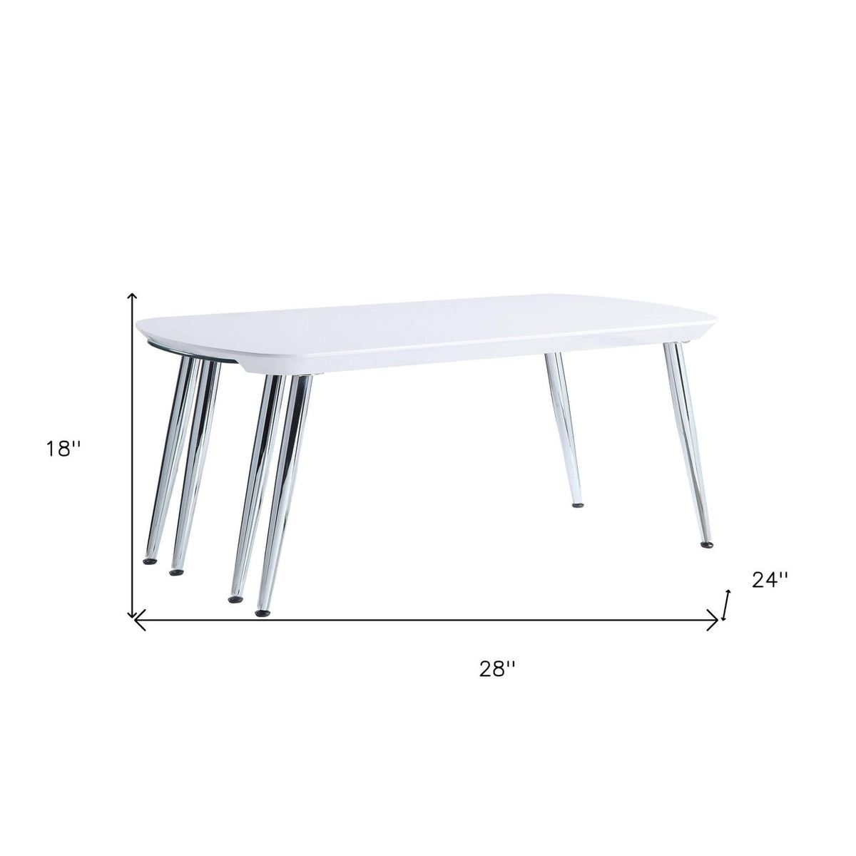 47" White Clear And Silver Wood And Glass Extendable Coffee Table