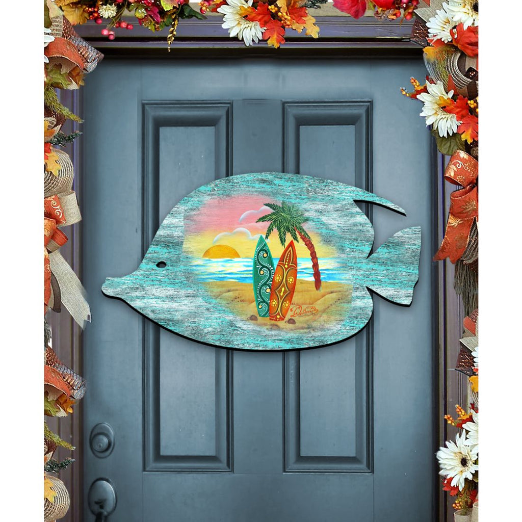 Fish Coastal Door Decor by G. DeBrekht - Coastal Holiday Decor - 8198527H