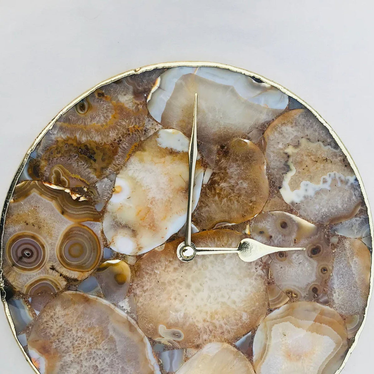 Brown Agate Round Wall Clock