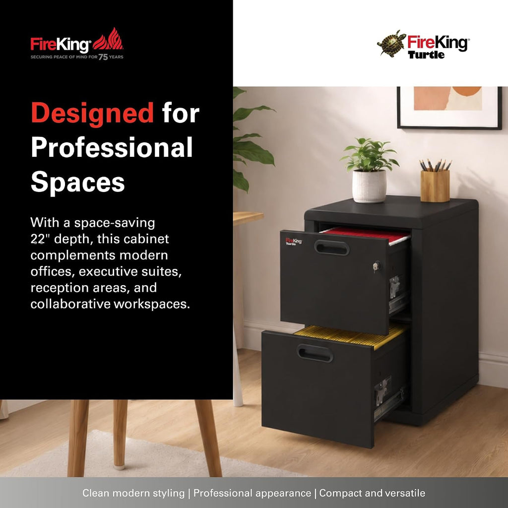 Fire King Extra Wide Black Fireproof Commercial Cabinet