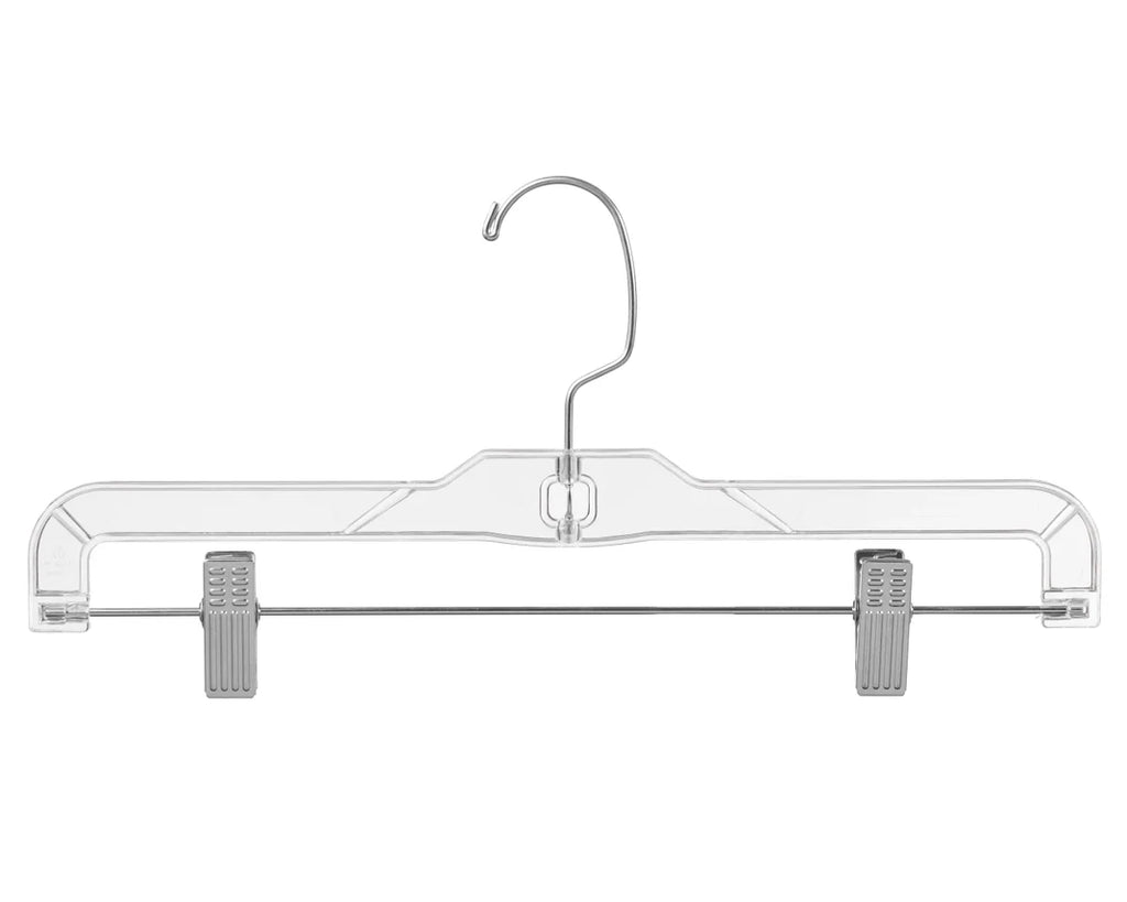 Clear Pant Hangers with Adjustable Non-Slip Clips - 100 Pack