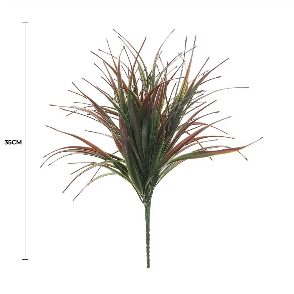 (5 Pack) Artificial Stem Brown Tipped Fake Grass Plant 35cm