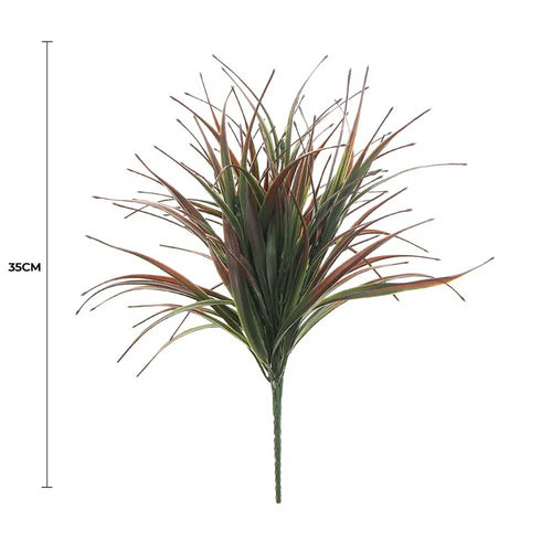 (5 Pack) Artificial Stem Brown Tipped Fake Grass Plant 35cm