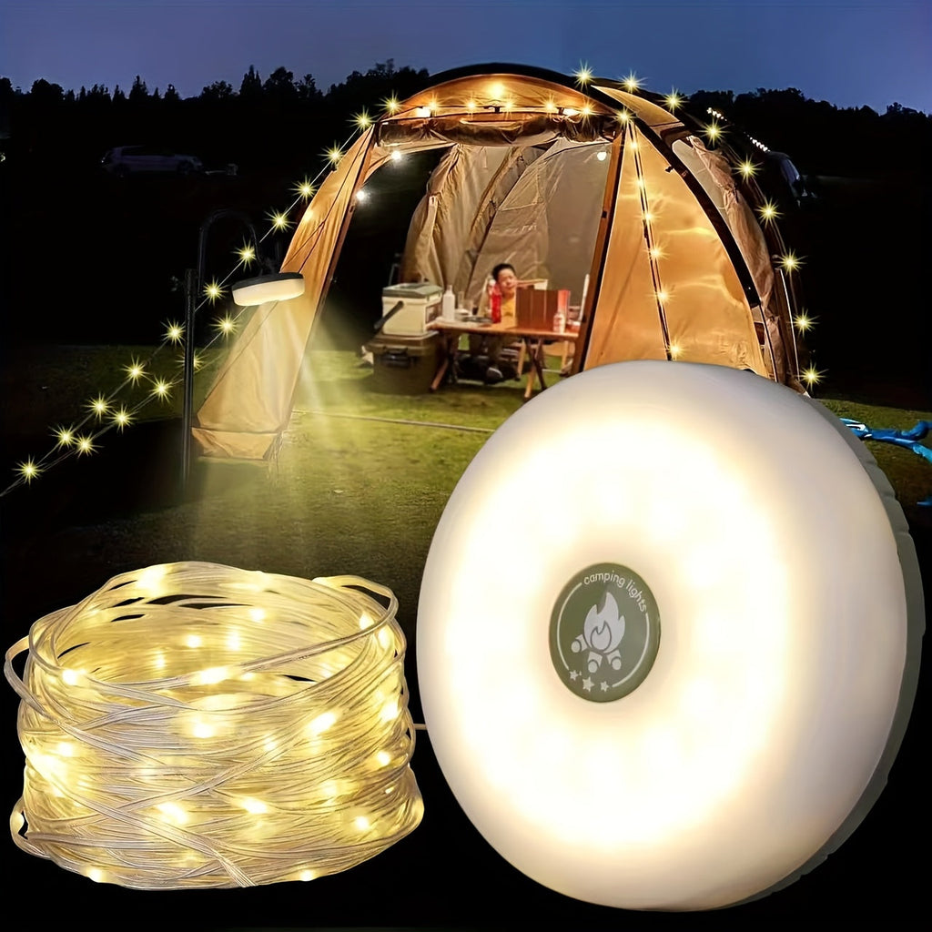 1-Pack USB Rechargeable Camping String Lights Warm Light