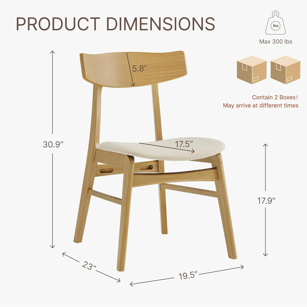 Upholstered Wooden Dining Chairs Set of 4