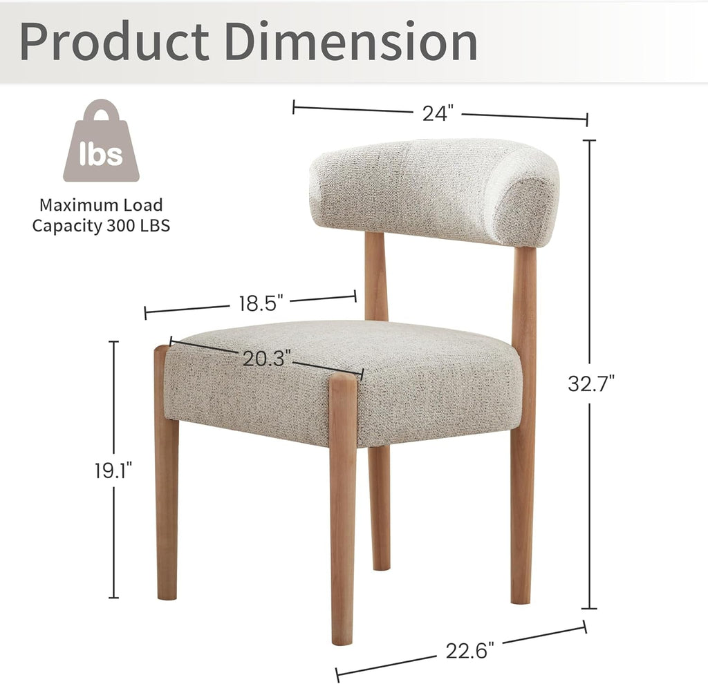 Upholstered Dining Chairs Set Four Rubberwood Legs