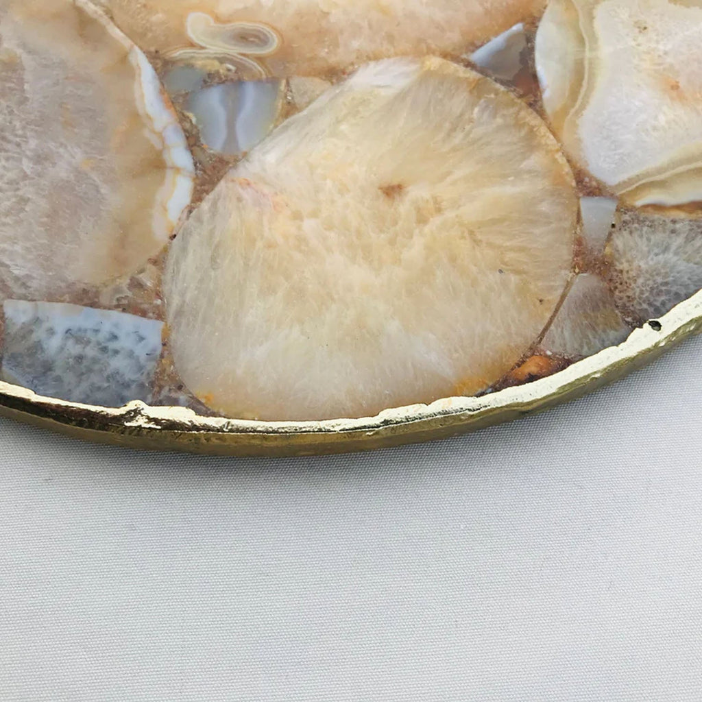 Brown Agate Round Wall Clock