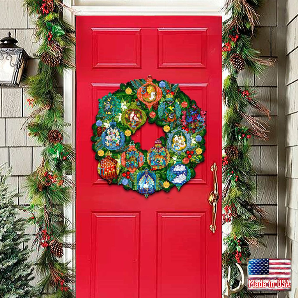 12 Days of Christmas Holiday Door Wreath by G. Debrekht - Christmas Decor - 8185313H