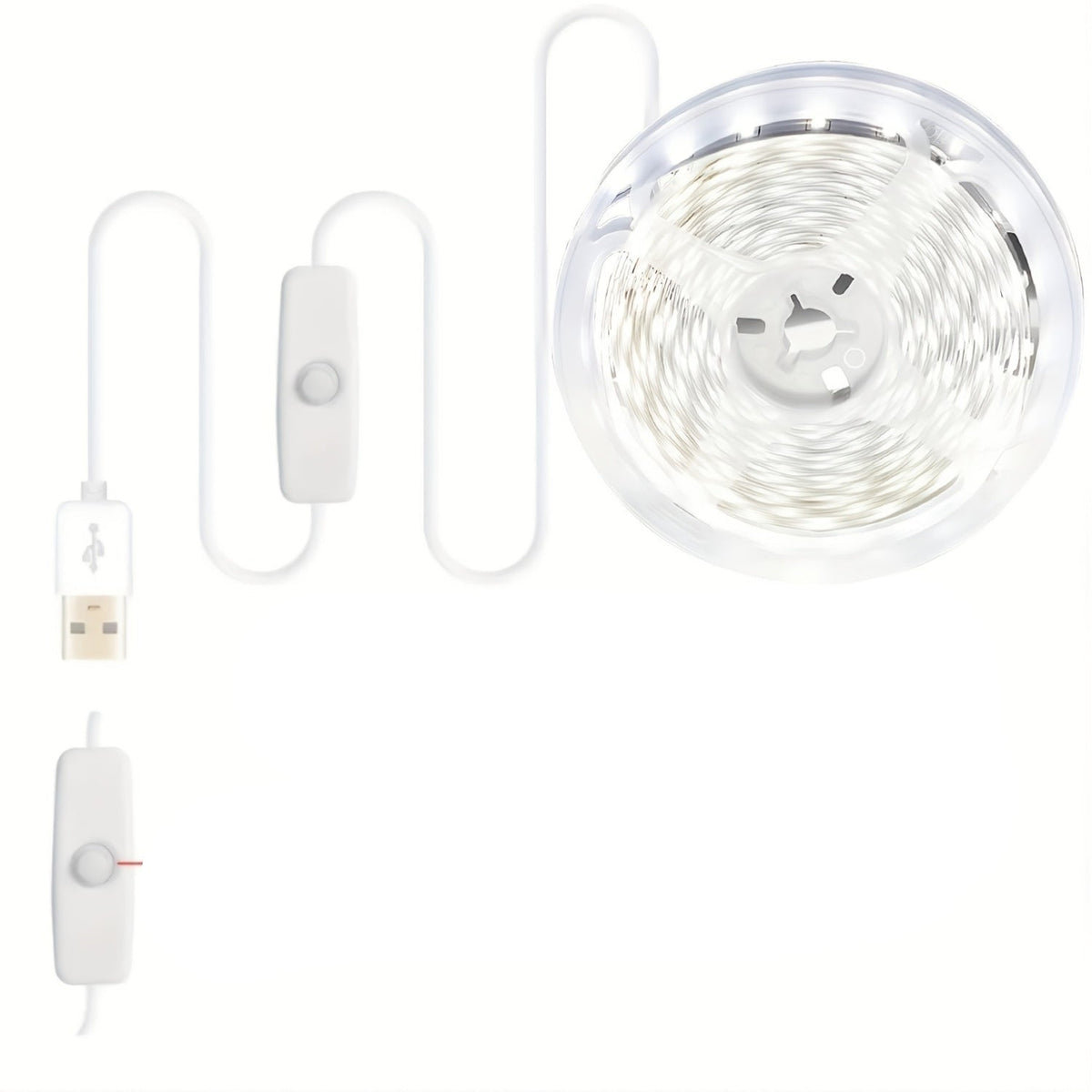 5M USB-Powered Warm White LED Strip Lights with Switch