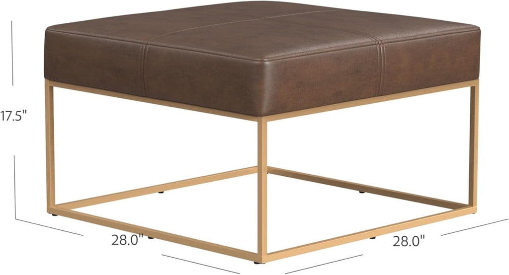 Decorative Large Golden Metal Ottoman Includes Base