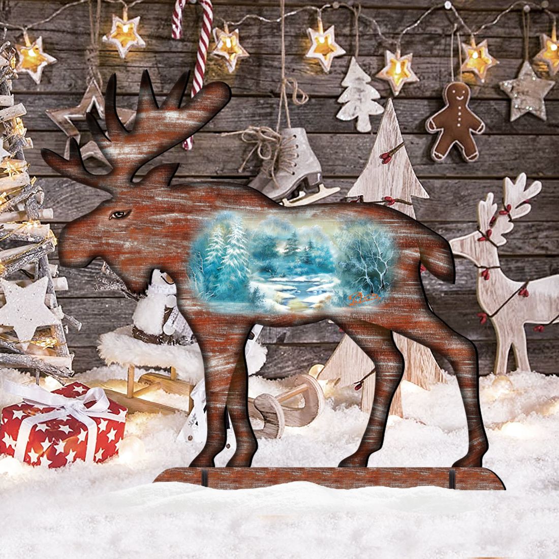 Woodsy Moose Wildlife Outdoor Decor by G. DeBrekht - Wildlife Holiday Decor - 8198222F