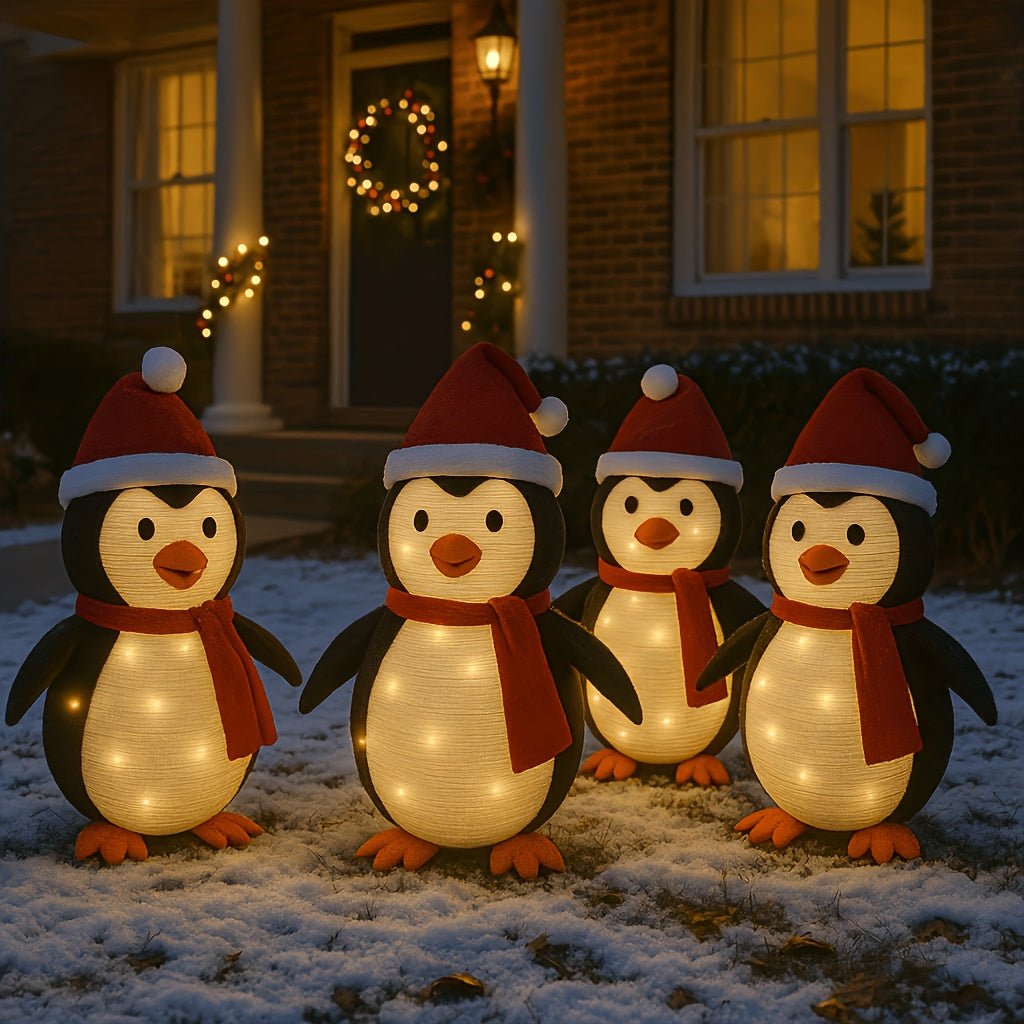 Christmas Solar Penguin Lights Outdoor Decor