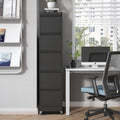 Black 5-Drawer Commercial-Grade Filing Cabinet Lockable