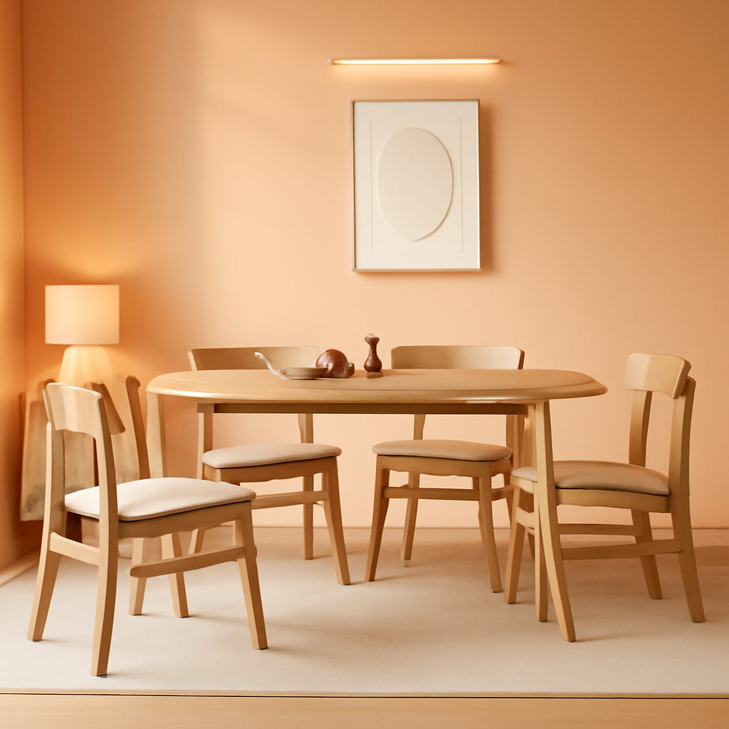 Upholstered Wooden Dining Chairs Set of 4