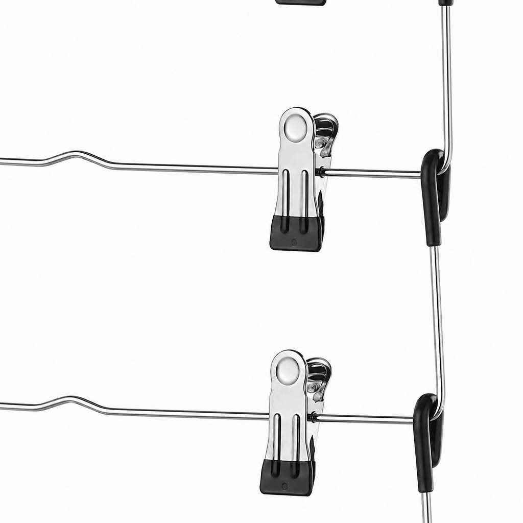 5-Tier Pants Hangers with Clips Non Slip - 1 Case (30pcs)