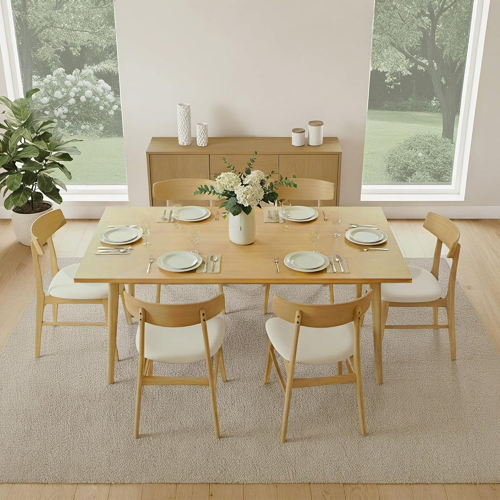 Upholstered Wooden Dining Chairs Set of 4