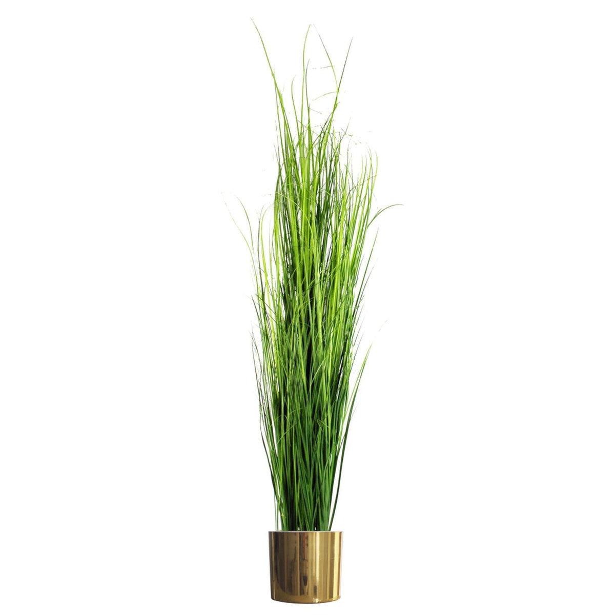 130cm Artificial Onion Grass Plant with Gold Metal Planter