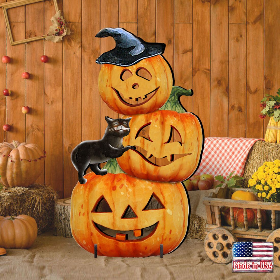Scary Stacking Pumpkin Halloween Outdoor Decor by G. DeBrekht - Thanksgiving Halloween Decor - 8158415F