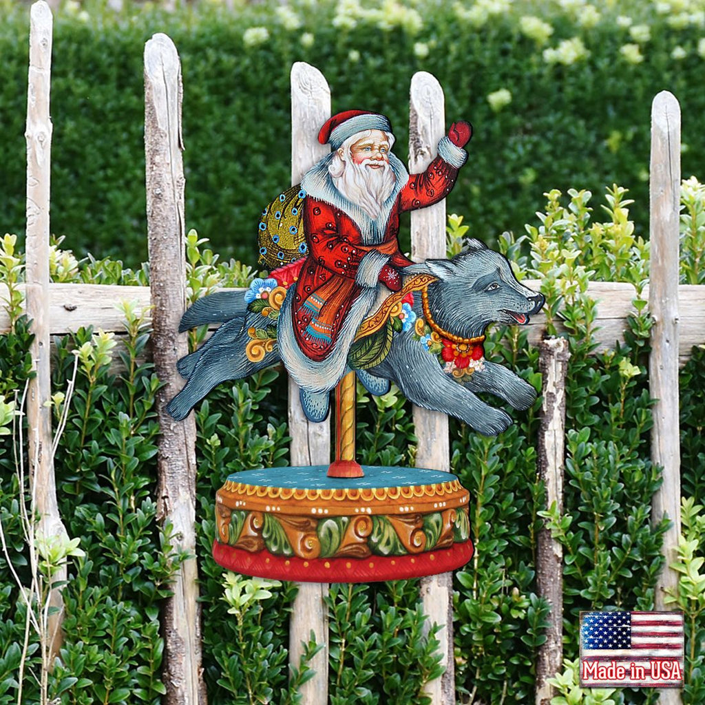 Carousel Wolf Holiday Outdoor Decor Large Ornament by G. DeBrekht - Carousel Holiday Decor - 8114049M