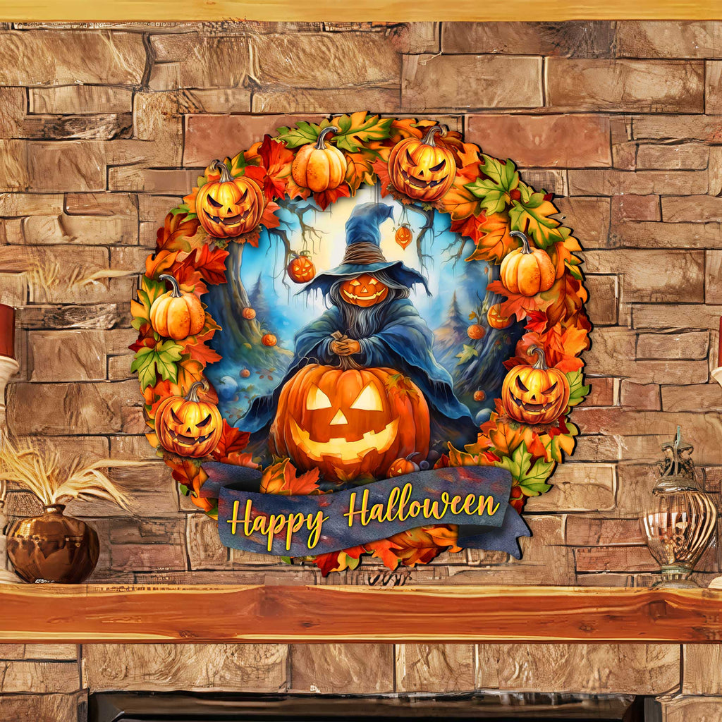 Happy Halloween 36-Inch Wreath Outdoor Decor by G. Debrekht - Halloween Decor - 8652821F