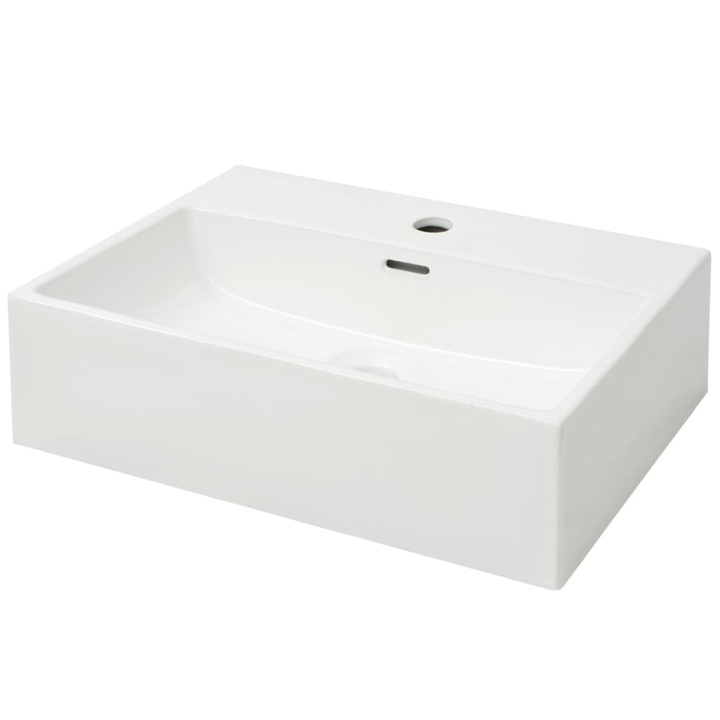 NNEVL Basin with Faucet Hole Ceramic White 51.5x38.5x15 cm
