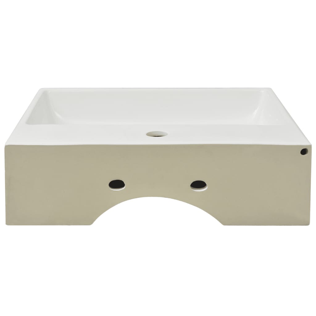 NNEVL Basin with Faucet Hole Ceramic White 51.5x38.5x15 cm