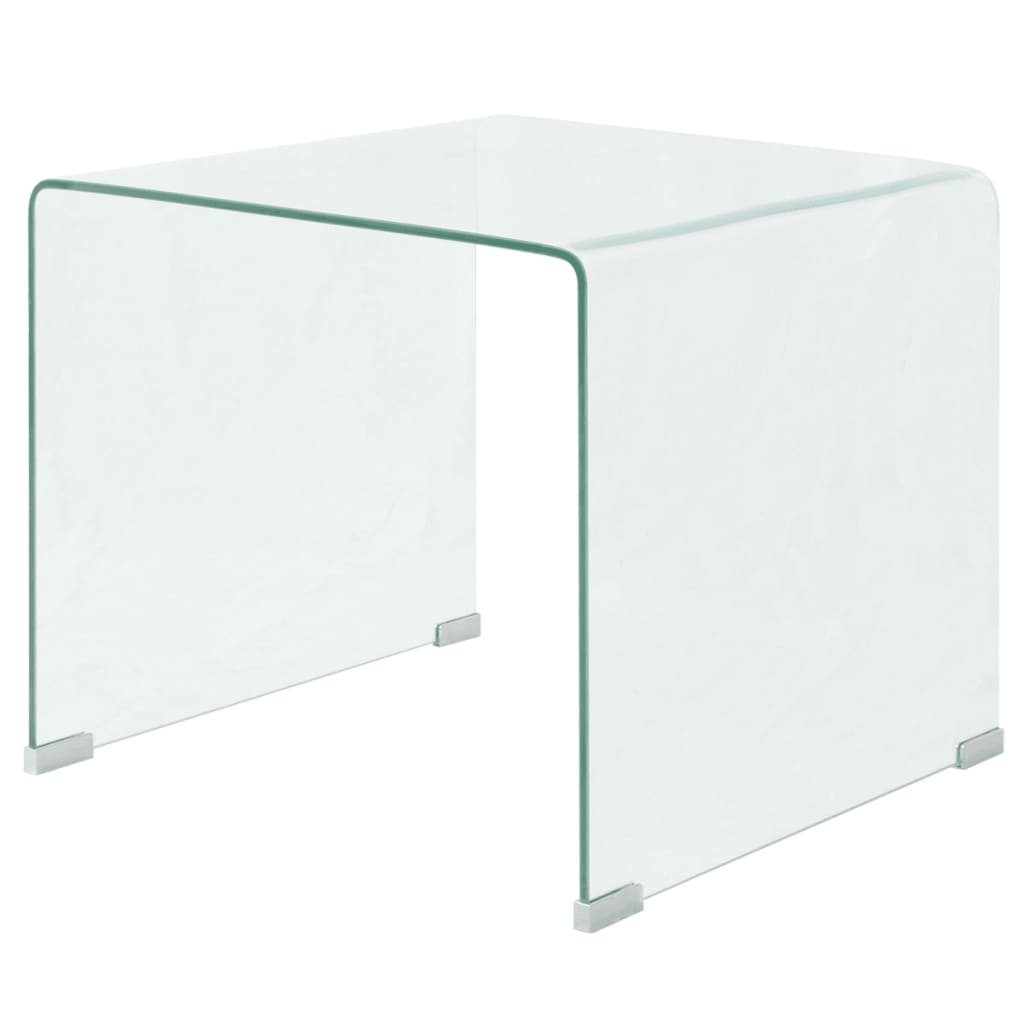 NNEVL Coffee Table Tempered Glass 49.5x50x45 cm Clear