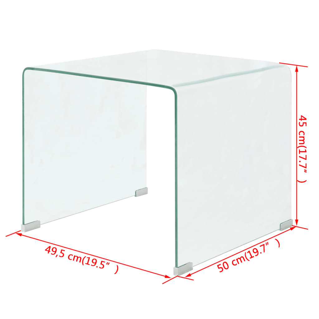 NNEVL Coffee Table Tempered Glass 49.5x50x45 cm Clear