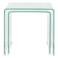 NNEVL Two Piece Nesting Table Set Tempered Glass Clear