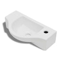 NNEVL Ceramic Bathroom Sink Basin with Faucet Hole White