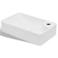 NNEVL Ceramic Bathroom Sink Basin with Faucet Hole White