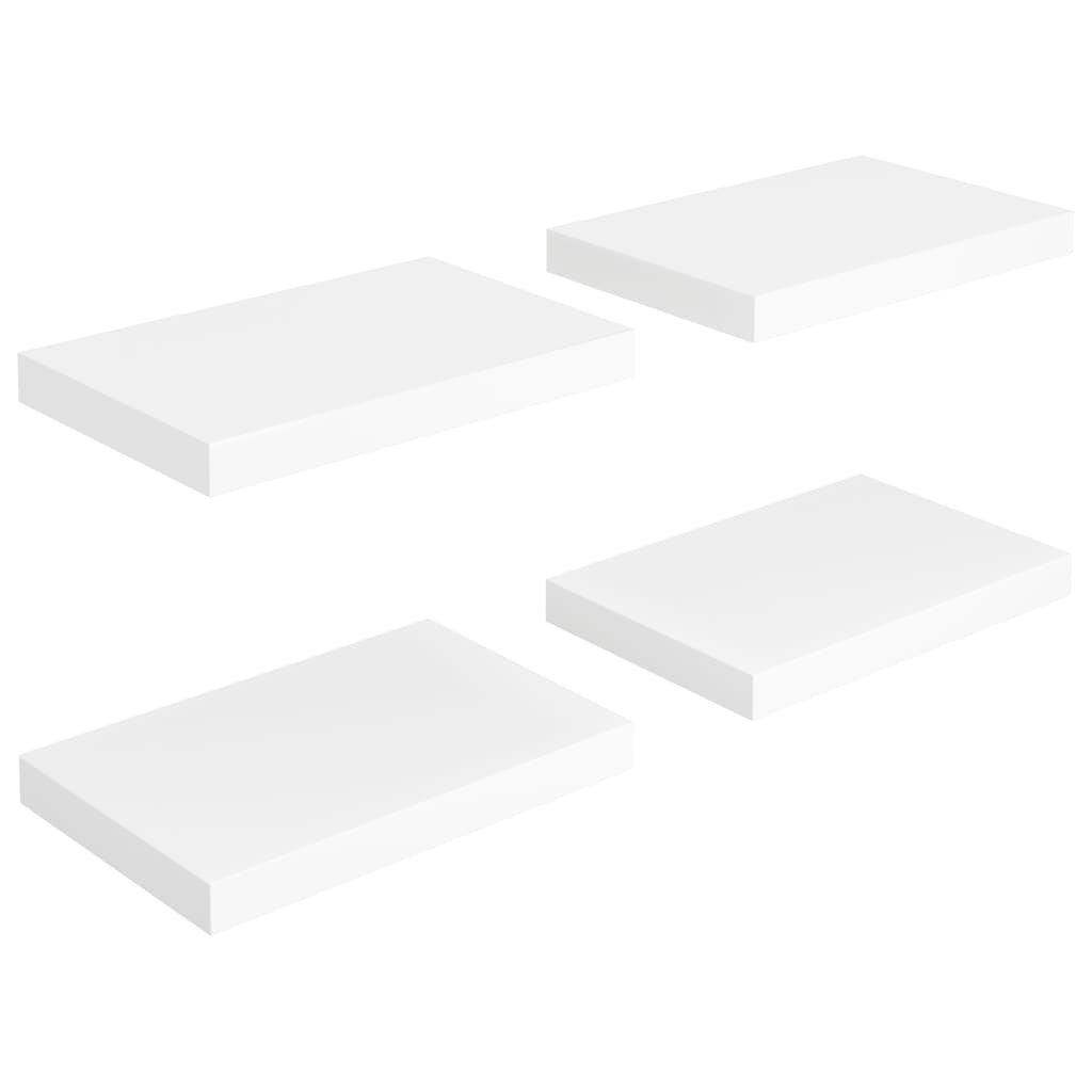 NNEVL Floating Wall Shelves 4 pcs White 40x23x3.8 cm MDF