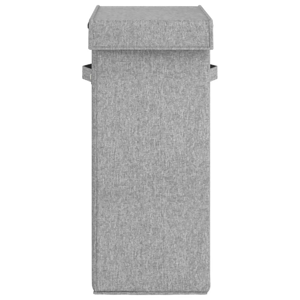 NNEVL Foldable Laundry Hamper Grey 26x34.5x59.5 cm Faux Linen Fabric