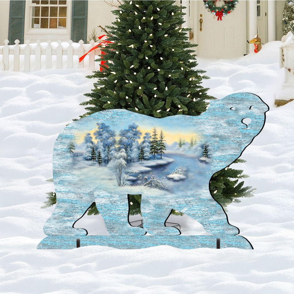 Polar Bear Wildlife Outdoor Decor by G. DeBrekht - Wildlife Holiday Decor - 8198225F