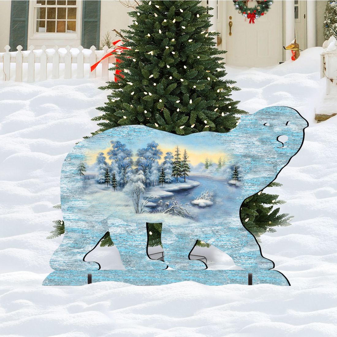 Polar Bear Wildlife Outdoor Decor by G. DeBrekht - Wildlife Holiday Decor - 8198225F