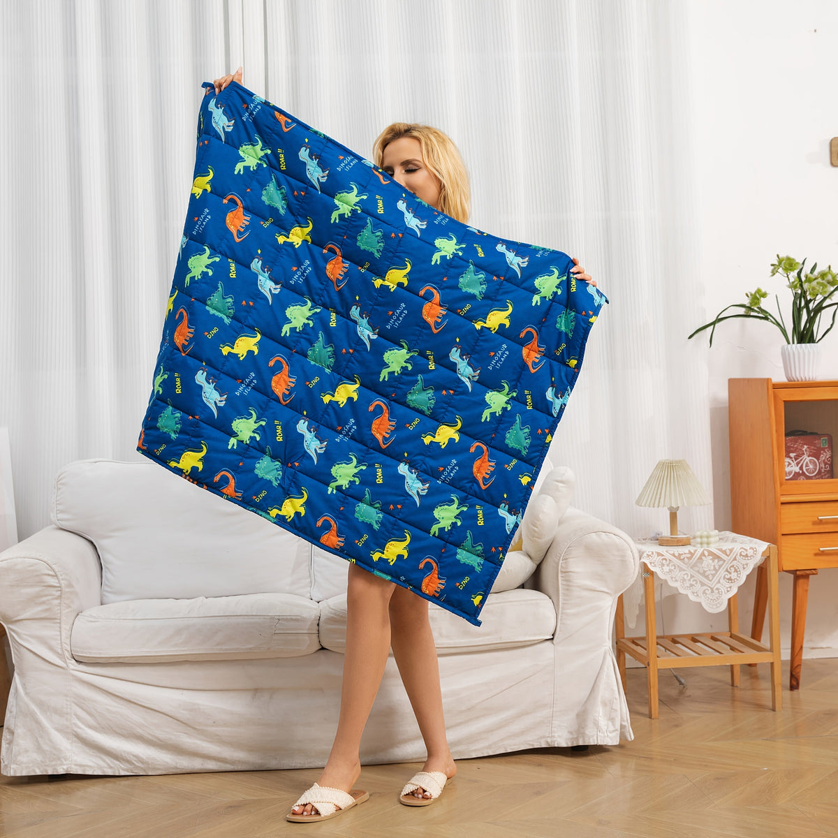 Blanket with Calming Weighted Boho Throw