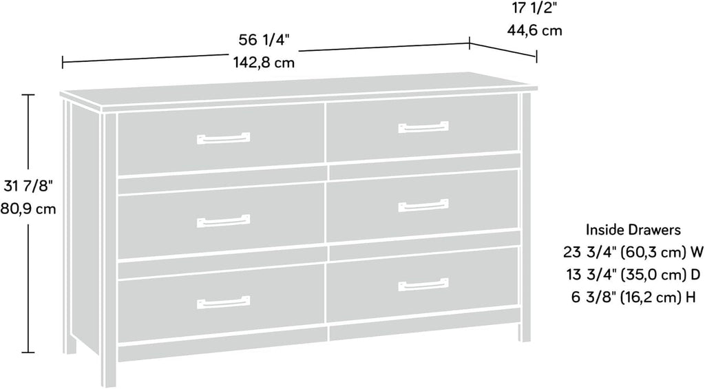 Sindoori Mango Premium Solid Wood Six Drawer Dresser