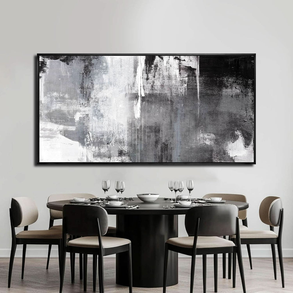 Contemporary Monochrome Abstract Wall Art Canvas 30x60