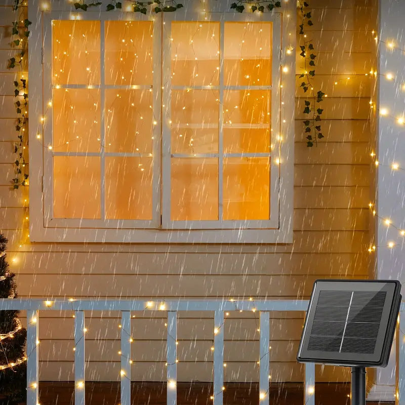 Radiant Nights: 4-Piece Waterproof Solar Light String Set for Outdoor Use