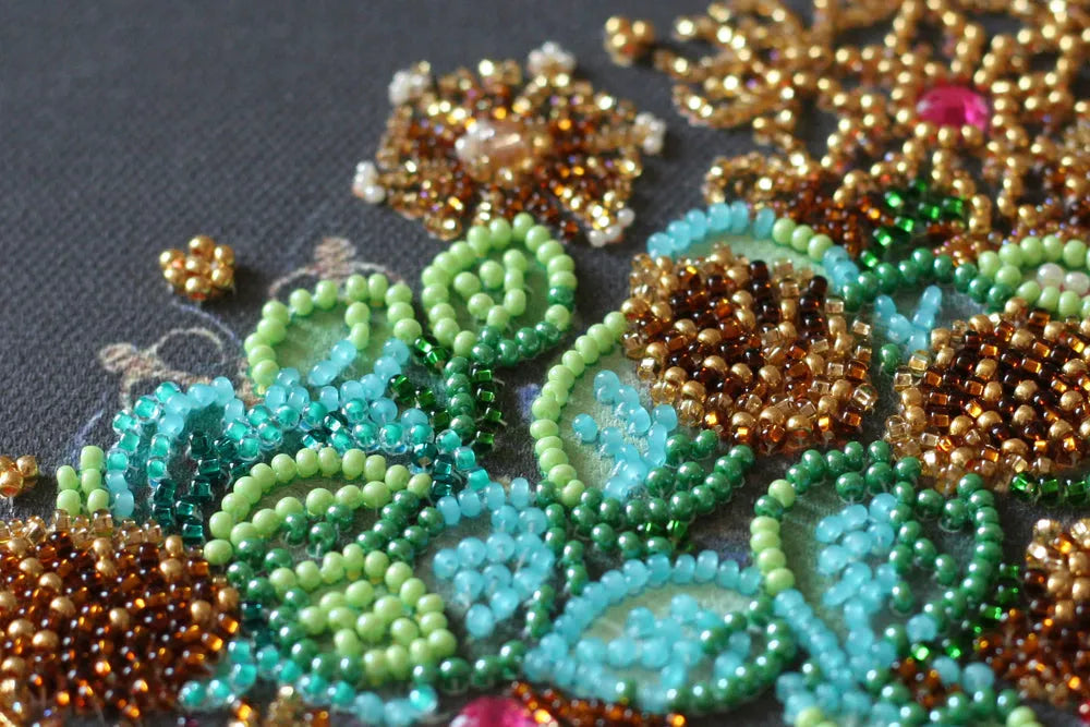New Year Wreath Christmas Wreath Bead Embroidery Kit by Abris Art AB-828