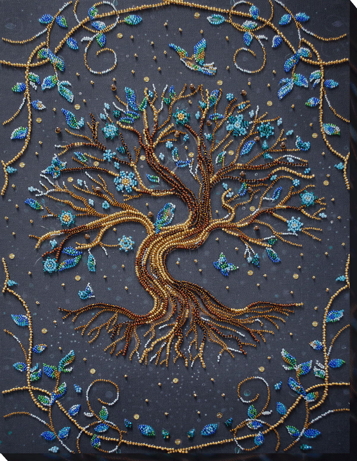 Where the Fairytale Live Tree of Life Bead Embroidery Kit by Abris Art AB-888