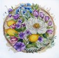 A Floral Moment Lemon and Flower Wreath Counted Cross-Stitch Kit by Abris Art AH-287