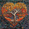 Warm Feelings Autumn Tree of Life Mid-Sized Bead Embroidery Kit by Abris Art AMB-119