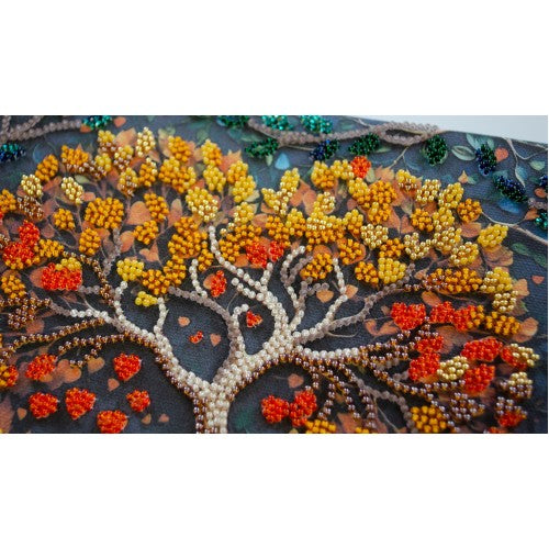 Warm Feelings Autumn Tree of Life Mid-Sized Bead Embroidery Kit by Abris Art AMB-119