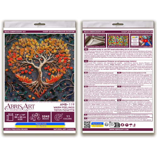 Warm Feelings Autumn Tree of Life Mid-Sized Bead Embroidery Kit by Abris Art AMB-119