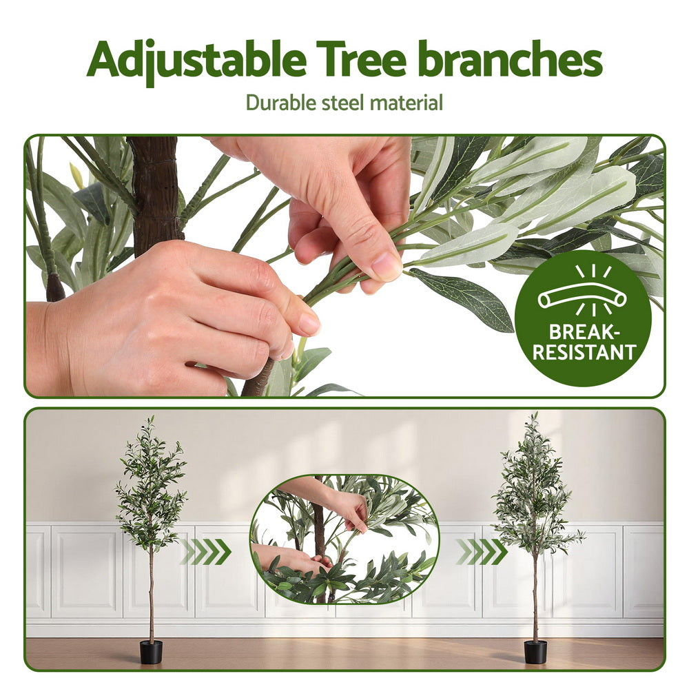 Artiss 180cm Artificial Olive Tree Faux Trees Indoor Decor Artificial Plants Lifelike Plant 1.8M